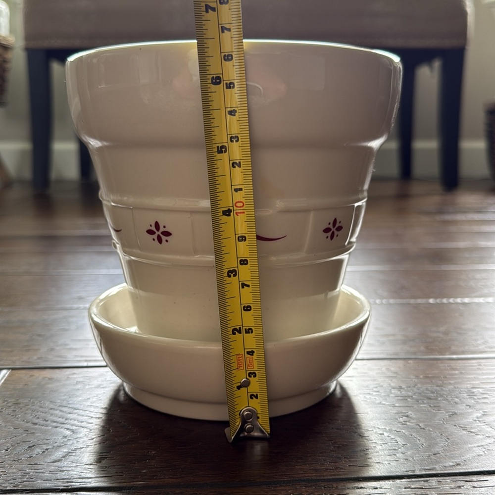 Vintage Longaberger Woven Traditions Large Red Flower Pot - Excellent Condition! - Picture 9 of 9